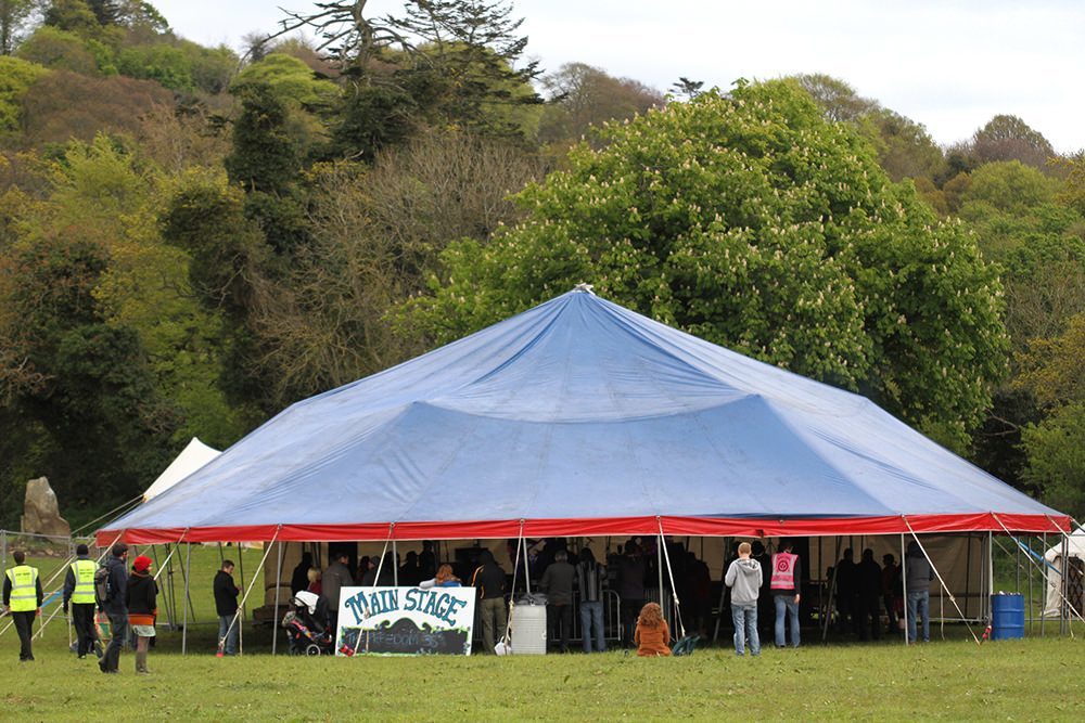 exterior photo of a big top marquee for outdoor music festivals and events